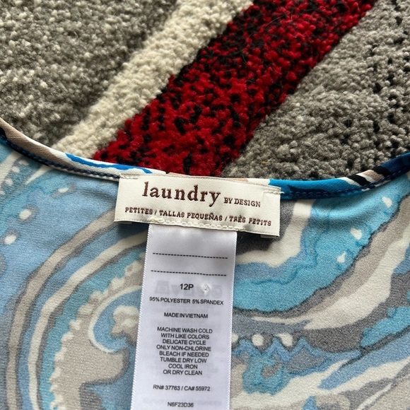 Laundry By Design Poseidon Print Faux Wrap Jersey Dress - Picture 2 of 5